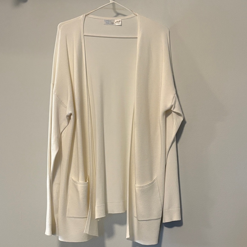 Treasure & Bond Cream Open-Front Cardigan